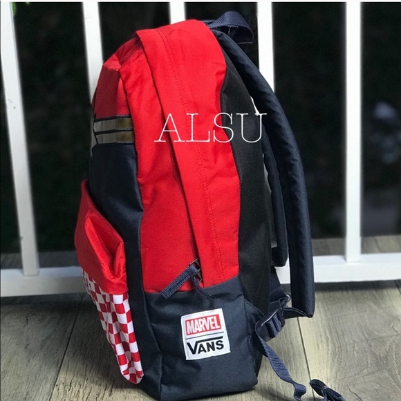 VANS&Marvel Captain Backpack Racing Red AUTHENTIC - Picture 6 of 8